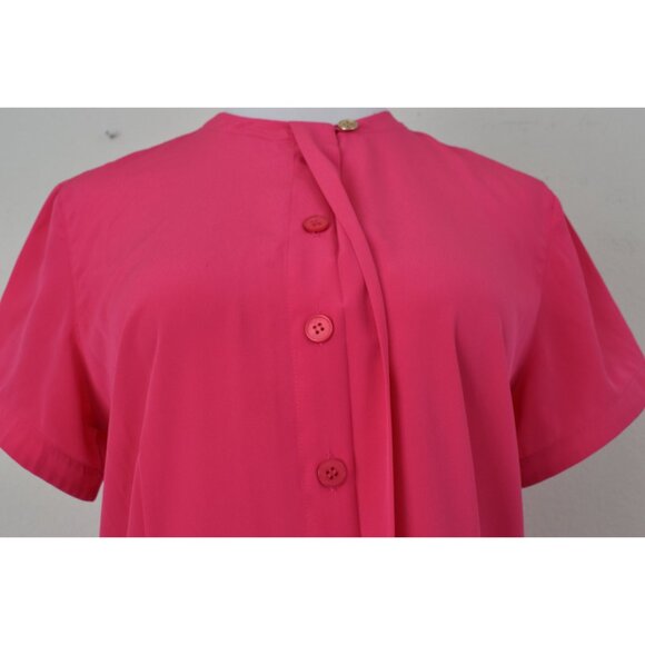 Vintage 80s Button‎ Polyester Blouse size 8 - Picture 7 of 10